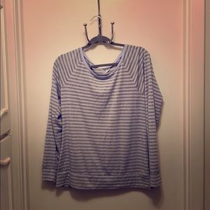 Pale blue hunter green striped